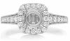 ESTATE .50CT DIAMOND 14KT WHITE GOLD 3D CLASSIC HALO SEMI MOUNT ENGAGEMENT RING