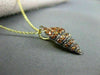 ESTATE 1.36CT YELLOW SAPPHIRE 14KT YELLOW & BLACK GOLD SEA SHELL PENDANT & CHAIN