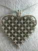 ESTATE LARGE 1.10CT DIAMOND 14K WHITE GOLD HANDCRAFTED ETOILE HEART LOVE PENDANT