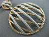 MASSIVE 4.08CT WHITE & PINK DIAMOND 18K WHITE & ROSE GOLD 3D CRISS CROSS PENDANT