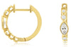 .47CT DIAMOND 14KT YELLOW GOLD MARQUISE SHAPE BEZEL HUGGIE HOOP HANGING EARRINGS