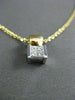 ESTATE .28CT PRINCESS DIAMOND 14KT WHITE & YELLOW GOLD FLOATING PENDANT #11597