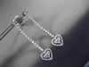 ESTATE LARGE 2.25CT DIAMOND 14KT WHITE GOLD 3D FILIGREE HEART HANGING EARRINGS
