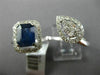 LARGE 2.50CT DIAMOND & AAA SAPPHIRE 14K WHITE GOLD 3D CLUSTER DOUBLE FINGER RING