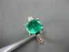 ESTATE 1.50CT DIAMOND & AAA EMERALD 14KT WHITE GOLD OVAL ENGAGEMENT RING #12490