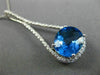 ESTATE X LARGE 5.69CT DIAMOND & AAA BLUE TOPAZ 14K WHITE GOLD PEAR SHAPE PENDANT