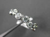 ESTATE .75CT ROUND DIAMOND 14KT WHITE GOLD WAVE BEZEL ETOILE ANNIVERSARY RING