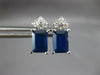 2.25CT DIAMOND & AAA SAPPHIRE 14KT WHITE GOLD EMERALD STUD CUT EARRINGS #27122