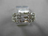 ESTATE WIDE 1.32CT DIAMOND 14KT WHITE GOLD 3D MULTI ROW WEDDING ANNIVERSARY RING