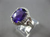 4.88CT DIAMOND & AAA AMETHYST 14KT WHITE GOLD OVAL & ROUND HALO ENGAGEMENT RING