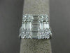 LARGE 2.18CT ROUND & BAGUETTE DIAMOND 18K WHITE GOLD 3D SQUARE PROMISE LOVE RING