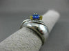 ESTATE WIDE 1.26CT DIAMOND & TRILLION TANZANITE 14KT 2 TONE GOLD SEMI BEZEL RING