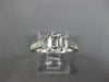 ESTATE .82CT DIAMOND PLATINUM THREE STONE EMERALD CUT FILIGREE ENGAGEMENT RING
