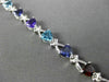 ESTATE 7.51CTW DIAMOND & AAA MULTI GEM 14KT WHITE GOLD TRILLION TENNIS BRACELET