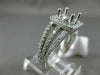 ESTATE .80CT DIAMOND 14K WHITE GOLD HALO SQUARE SEMI MOUNT ENGAGEMENT RING #2625