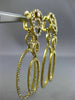 ESTATE LARGE 3.21CT DIAMOND 18KT YELLOW GOLD 3D OVAL CHANDELIER HANGING EARRINGS