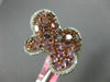 ESTATE LARGE 3.25CT WHITE & PINK DIAMOND 18K WHITE & ROSE BUTTERFLY FLOWER RING