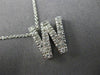 .38CT ROUND DIAMOND 14KT WHITE GOLD CLASSIC "W" INITIAL FLOATING PENDANT #18317