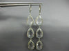 ESTATE LARGE AAA CRYSTAL 14KT WHITE GOLD PEAR SHAPE LEVER BACK HANGING EARRINGS