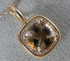 ESTATE 1.33CT DIAMOND & AAA MORGANITE 14K ROSE GOLD SQUARE HALO FLOATING PENDANT