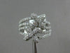 ESTATE WIDE 1.91CT DIAMOND 18K WHITE GOLD 3D MULTI ROW FLOWER BUTTERFLY FUN RING