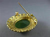 ANTIQUE LARGE AAA GREEN JADE 14K YELLOW GOLD CLASSIC FILIGREE PIN PENDANT #21962