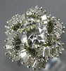 ESTATE LARGE 2.0CT OLD MINE DIAMOND 18KT WHITE GOLD 3D FLOWER ENGAGEMENT RING