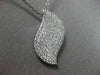ESTATE .90CT DIAMOND 18KT WHITE GOLD WAVE PENDANT WITH CHAIN BEAUTIFUL #22308