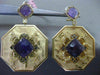 ESTATE LARGE 1.12CT DIAMOND & AMETHYST 18KT WHITE & YELLOW GOLD OCTAGAN EARRINGS