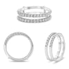 .65CT DIAMOND 14K WHITE GOLD CLASSIC 2 ROW SEMI ETERNITY INSERT ANNIVERSARY RING