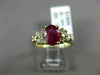 ESTATE 1.23CT DIAMOND & AAA RUBY 14KT YELLOW GOLD 3D OVAL ENGAGEMENT RING #2451