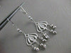ESTATE 14KT WHITE GOLD LEVERBACK HANGING FILIGREE EARRINGS 64MM x 18MM #19421