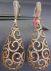 ESTATE EXTRA LARGE 5.34CT PINK DIAMOND 18K ROSE GOLD FILIGREE TEAR DROP EARRINGS