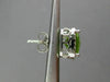 ESTATE 3.41CT DIAMOND & AAA PERIDOT 14KT WHITE GOLD SQUARE HALO CLASSIC EARRINGS