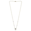 ESTATE .41CT DIAMOND 14KT TWO TONE GOLD DOUBLE SQUARE HALO BY THE YARD NECKLACE