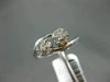 ESTATE .25CT DIAMOND 14KT WHITE GOLD DOUBLE FLOWER CLUSTER CRISS CROSS LOVE RING