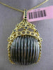 ESTATE LARGE .37CT BLACK DIAMOND 14KT BLACK & YELLOW GOLD WOVEN HANGING PENDANT