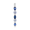 3.68CT DIAMOND & AAA SAPPHIRE 14KT WHITE GOLD OVAL & ROUND HOOP HANGING EARRINGS