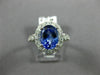 ESTATE LARGE 2.85CT DIAMOND & AAA TANZANITE 18KT WHITE GOLD HALO ENGAGEMENT RING