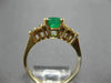 ESTATE 1.45CT DIAMOND & AAA OVAL CUT EMERALD 14KT YELLOW GOLD 3D ENGAGEMENT RING
