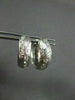 ANTIQUE WIDE .35CT DIAMOND 18KT WHITE GOLD FILIGREE HUGGIE EARRINGS #11988