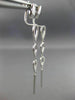 ESTATE LONG .22CT DIAMOND 14KT WHITE GOLD TEAR DROP GRADUATING HANGING EARRINGS