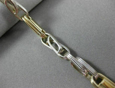 ESTATE LARGE & LONG 14KT 2TONE GOLD SOLID FANCY LINK ITALIAN MEN BRACELET #22867