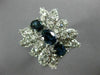 LARGE 1.86CT DIAMOND & AAA SAPPHIRE 14K WHITE GOLD BUTTERFLY FLOWER RING #26653