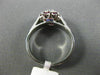 ANTIQUE .60CT OLD MINE DIAMOND & AAA RUBY 14KT WHITE GOLD 3D FLOWER RING #21685