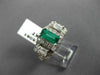 ANTIQUE 2.19CT DIAMOND & AAA EMERALD 14KT WHITE GOLD 3D ENGAGEMENT RING #16061