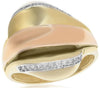 ESTATE LARGE .25CT DIAMOND 14KT YELLOW & ROSE GOLD 3D HAMMERED LOOK FUN RING