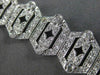 ESTATE WIDE 2.65CT DIAMOND 18KT WHITE GOLD 3D FILIGREE HEXAGON MILGRAIN BRACELET