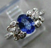 ESTATE .87CT DIAMOND & AAA TANZANITE 14KT WHITE GOLD BUTTERFLY FUN RING #11092