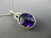 ESTATE LARGE 4.41CT DIAMOND & AAA AMETHYST 14KT WHITE GOLD HALO FLOATING PENDANT